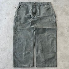 Vintage Y2K Carhartt green double knee work wear carpenter pants