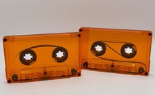 New Orange Cassette Tape Loop Pair: 5  8 Seconds: Maxell XL II S Chrome Tape
