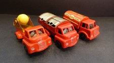 3 X Wells Brimtoy 1950s Friction Pocket Tin Plate Toys - Refuse, Cement, Tanker