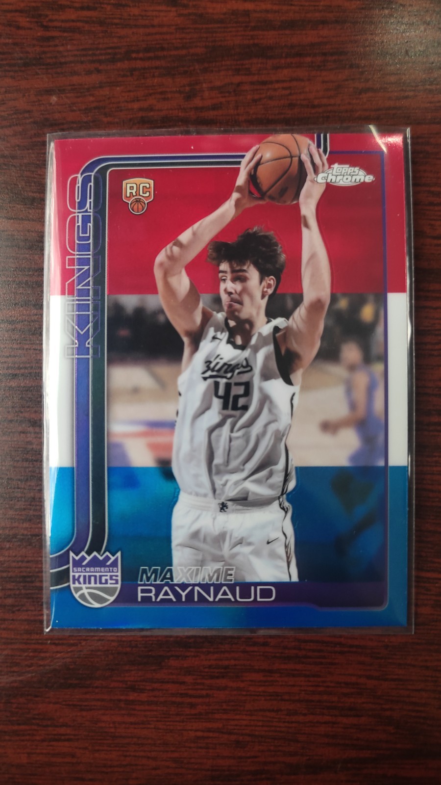 2025-26 Topps Chrome Maxime Raynaud Red White and Blue Refractor #293