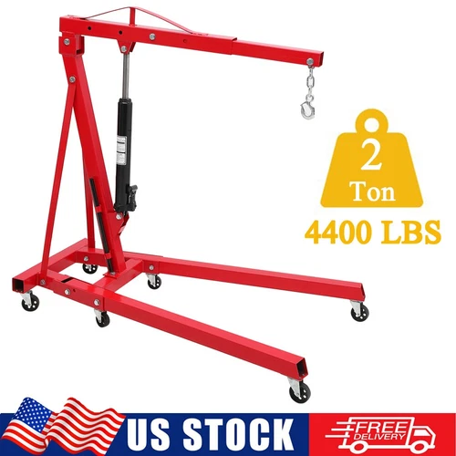 Heavy Duty Engine Hoist 2 Ton Folding Hydraulic Crane Lift 4400LBS Cherry Picker