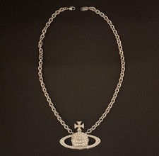 Men?s Vivienne Westwood Large Bas Relief Necklace Platinum