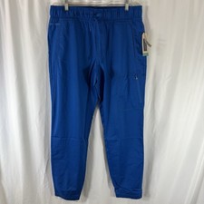 New Cherokee Revolution Scrub Pants Men's Large Blue Zip Pocket Drawstring