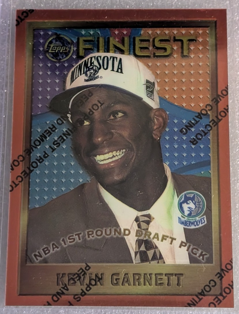 1995-96 Topps Finest Kevin Garnett Rookie #115 w/ Coating Minnesota RC HOF
