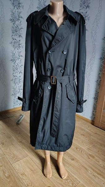 Women DKNY Trench Coat Black Cotton 40 / L / 48