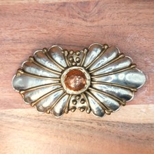 Large Studio Abstract Sunburst Brutalist Brass Copper Belt Buckle