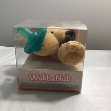 Wubbanub Infant Silicone Blue Pacifier Brown Puppy Plush BPA Latex Free Soothie