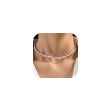 Silver Beaded Necklace for Women Cube Beads Pearl Choker Necklace Boho Beachy Su