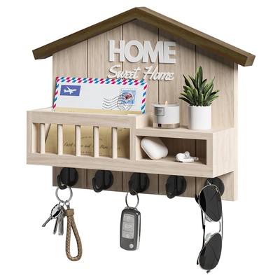 Key and Mail Holder for Wall, Wall Key Holder with Shelf, Home Key