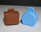 BLUE/BROWN Little People FISHER PRICE AIR JETPORT 933 VINTAGE LUGGAGE/SUITCASES