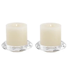 Crystal Taper Candle Holders, Set of 2 Crystal Decorative Candle Stand Center...