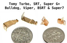 4pc 1985 TOMY Turbo SRT Super G Bulldog Pick Up SHOES HANGERS Slot Car TUNE UP