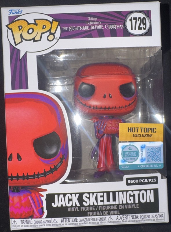 Funko Pop!: (Deco) JACK SKELLINGTON w/Pumpkin  #1729 Hot Topic Exclusive LE 9500