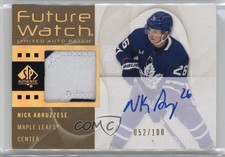 2022 SP Authentic 2012-13 Retro Future Watch Nicholas Abruzzese Patch Auto 5i2