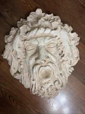 Vintage Toscano Bacchus Roman God of Wine Wall Sculpture 21 x18  Garden Art