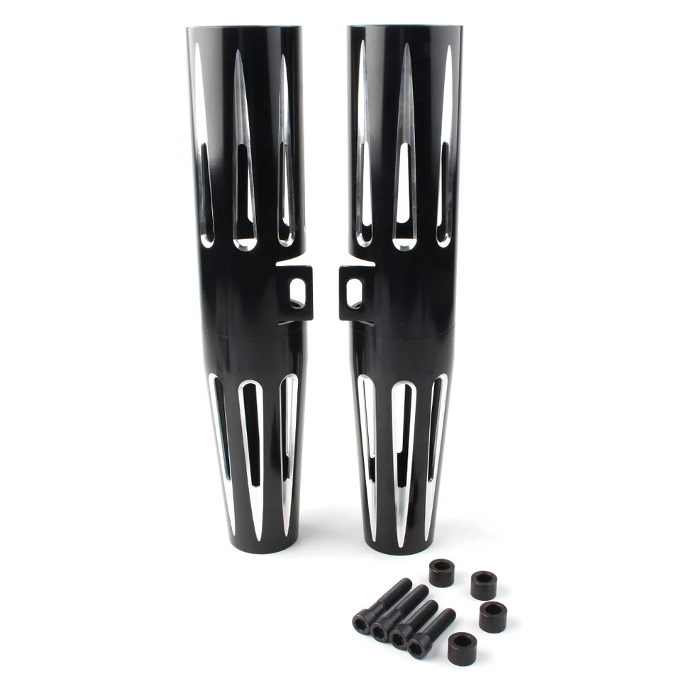 Black Fork Shroud Boot Cover W/ Hardware For Harley Sportster 1200 883 2004-2013 Foto 2 de 4