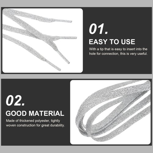 5 pares de cordones planos de encaje con brillo de metal para zapatos deportivos cordones luminosos - Imagen 12 de 12