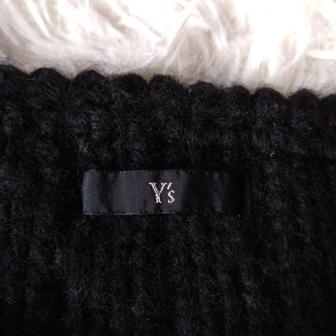 Y's Wool Patchwork Sweater Black 80s Thick Knit U… - image 10