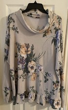 Camicia donna Andree By Unit beige floreale collo cappuccio manica lunga taglia 3X