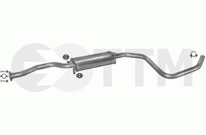 Silencieux intermédiaire Ford Escort 1.6 anti fuite gaz échappement 90cv