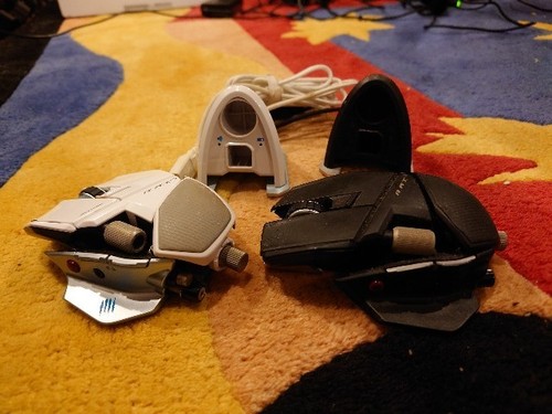(2) Mad Catz Cyborg R.A.T 9 Gaming Wireless Mice (White & Matte Black) Bundle - Picture 1 of 5