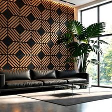 3D Wall Panels Wood Wall Paneling Geometric Slat Wall Decor Modern Oak Feature