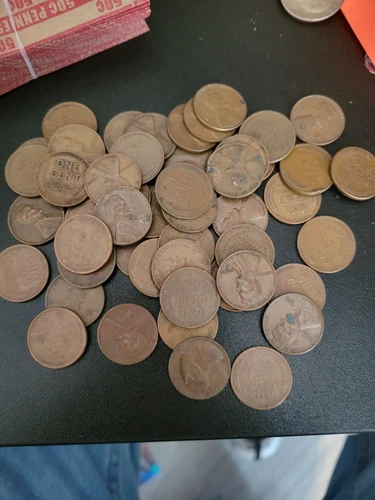 50-Various Date & Mint Mark Lincoln Wheat Cents Unsearched