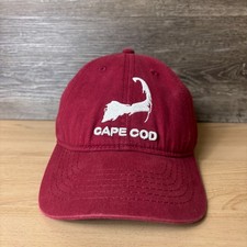 Cape Cod Hat Cap Strap Back Red White Logo Ad...