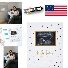 Hello Baby First 5 Memory Book Gender Neutral Black and Gold Polka Dot