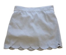 EUC Vineyard Vines Girls S Blue/White Seersucker Striped Skort Pull-On Scallop