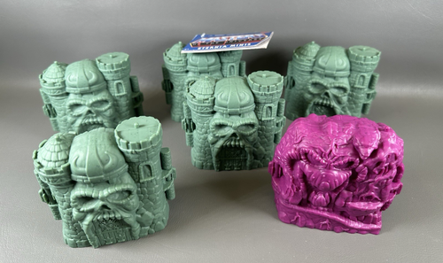 Masters Of the Universe Eternia Minis Lot Of 5 Grayskull & 1 Snake Mt. No Figs.
