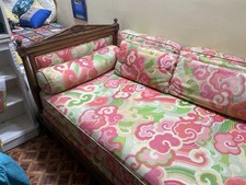 Vintage Carved Wood Daybed/Sofa with Jack Lenin Larsen 