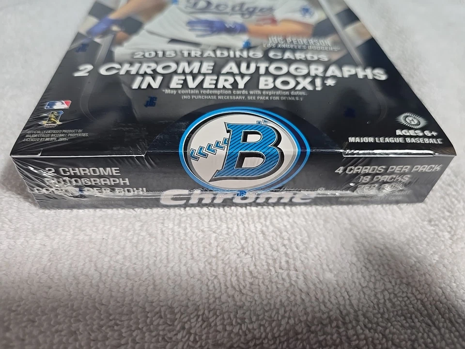 2015 Bowman Chrome Sealed Baseball Hobby Box – 2 Autographs!! - Image 3 of 4