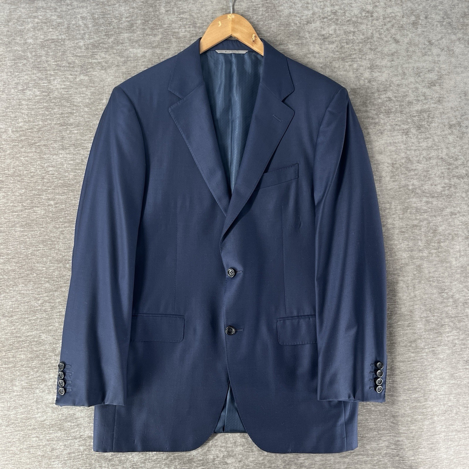 Canali Exclusive Wool Silk Blend Blazer 2 Button Sport Coat Blue Italy Men's 40R