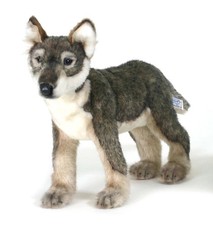 HANSA Stuffed Animal Real BH5467 Baby wolf Plush Doll Gray jp