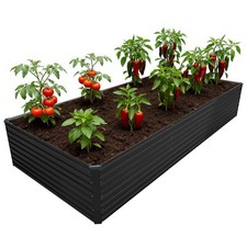 DIIYIV 12x4x2 Galvanized Raised Garden Bed Metal Planter Box Vegetable