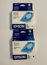 Lot x2- Epson T034220 Light Cyan Ink Cartridge for Stylus Photo 2200 Exp 03/2004