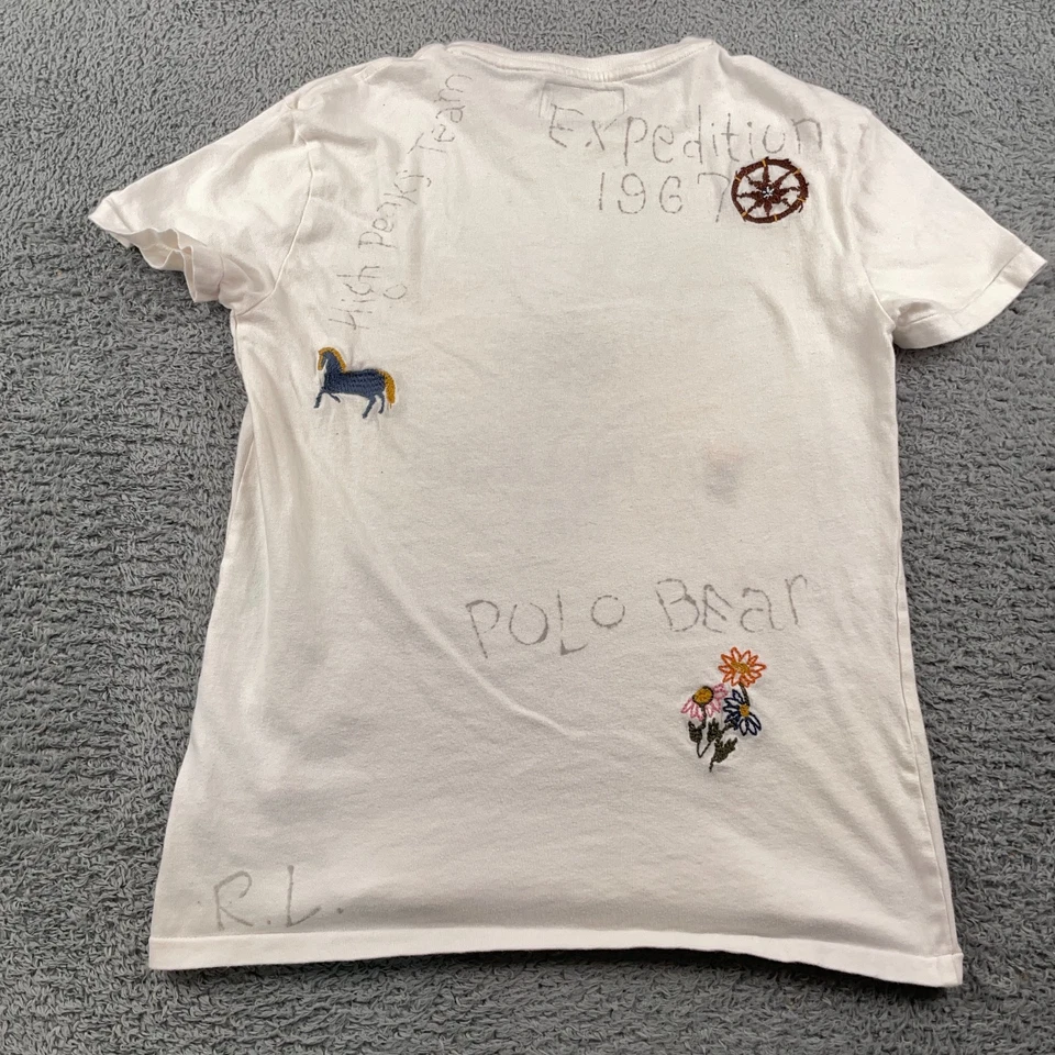 Polo Country Ralph Lauren Shirt Mens Small White Polo Bear Embroidered Slim Fit - Image 4 of 4