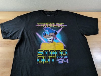 Disney Powerline Stand Out Tour '94 Concert Goofy Movie T-Shirt Size XL Black