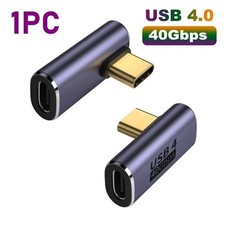 90 Degree USB-C Male to Female Adapter, 1 Pack - 100W Type-C Extender in Purple