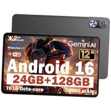 Android 16 Tablet 12 Inch, 24GB RAM 128GB ROM Expandable 1TB , 2000 1200 IPS