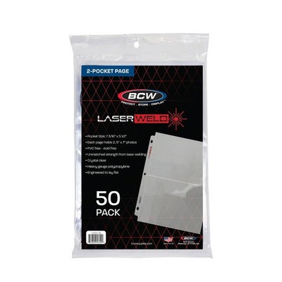 BCW LaserWeld  3-Ring Binder Pages BCW LaserWeld  9-Pocket Top-Load Page (50 CT