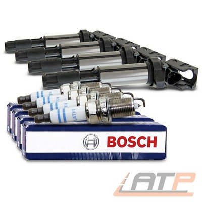 4x ZÜNDSPULE +4x BOSCH ZÜNDKERZE FÜR BMW 1-ER E81 3-ER E46 E90 X1 E84 X3 E83 N46
