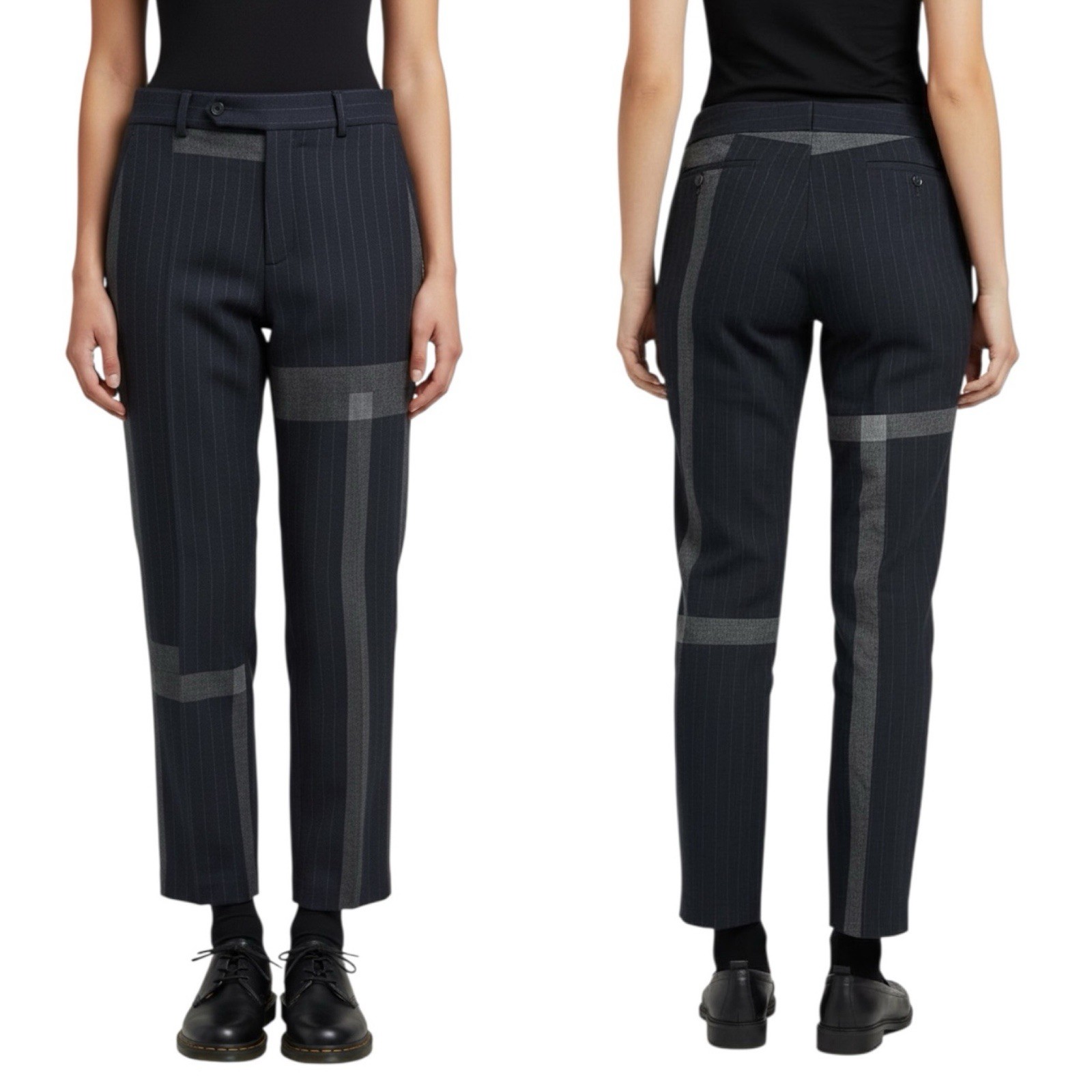 Comme des Garçons 2003 Wool Patchwork Trousers EK… - image 1