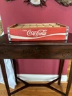 Vintage 70s ENJOY Coca-Cola Wooden Divided 24-Bottle Crate Red