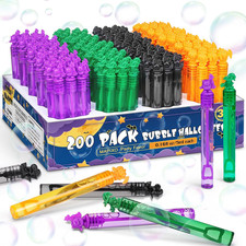 200 Pcs Halloween Pumpkin Mini Bubble Wands Bulk, Kids Non Candy Gift Box