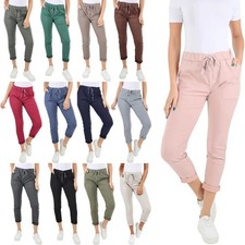 Womens Italian Lagenlook Magic Pants Ladies Casual Stretch Jogger Style Trousers