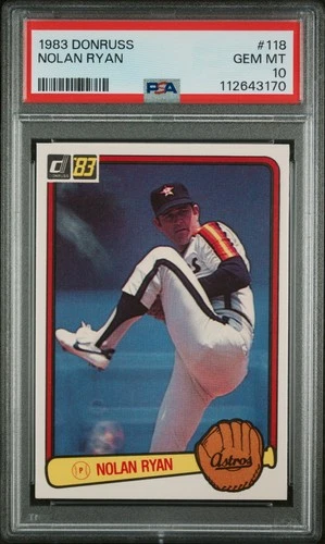 1983 Donruss 118 Nolan Ryan Astros PSA 10