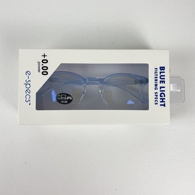 e-Specs +0.00 Blue Light Filtering Specs Blue & Clear