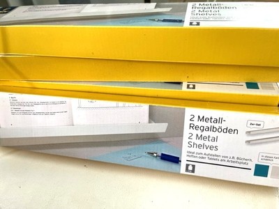 TCM Tchibo 2 Metall-Regalböden weiss 304771  Z-Schiene  NEU/OVP